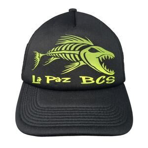 La Paz BCS Snapback Trucker Hat Black One Size Adjustable Mesh Back DKPS Gorras